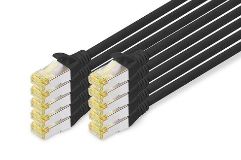 كابل Digitus LAN Cat 6-0.5m - 10 قطع - كابل شبكة RJ45 - UTP غير محمي - متوافق مع Cat-6A وCat-5e - رمادي in Kuwait