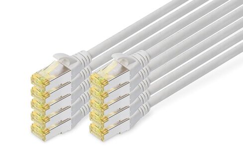 كابل Digitus LAN Cat 6-0.5m - 10 قطع - كابل شبكة RJ45 - UTP غير محمي - متوافق مع Cat-6A وCat-5e - رمادي in Kuwait