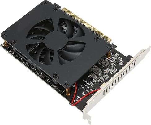 محول M.2 PCIE PCIE 4.0 X16 بطاقة NVMe ذات 4 منافذ مع مروحة تبريد لواجهة SSD X16 عالية السرعة للمستخدمين in Kuwait