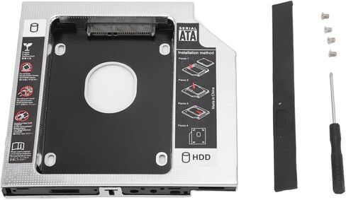 حاوية SATA إلى SATA 2nd HDD SSD، علبة محرك الأقراص الصلبة للقناة مع فتحة ROM CD DVD العالمية مقاس 12.7 مم، لأجهزة الكمبيوتر المحمولة in Saudi Arabia