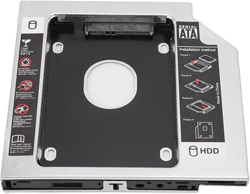 حاوية SATA إلى SATA 2nd HDD SSD، علبة محرك الأقراص الصلبة للقناة مع فتحة ROM CD DVD العالمية مقاس 12.7 مم، لأجهزة الكمبيوتر المحمولة in Saudi Arabia