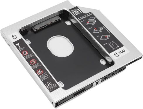 حاوية SATA إلى SATA 2nd HDD SSD، علبة محرك الأقراص الصلبة للقناة مع فتحة ROM CD DVD العالمية مقاس 12.7 مم، لأجهزة الكمبيوتر المحمولة in Saudi Arabia