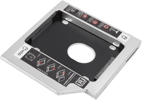 حاوية SATA إلى SATA 2nd HDD SSD، علبة محرك الأقراص الصلبة للقناة مع فتحة ROM CD DVD العالمية مقاس 12.7 مم، لأجهزة الكمبيوتر المحمولة in Saudi Arabia