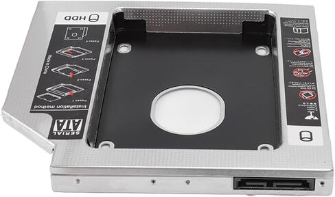 حاوية SATA إلى SATA 2nd HDD SSD، علبة محرك الأقراص الصلبة للقناة مع فتحة ROM CD DVD العالمية مقاس 12.7 مم، لأجهزة الكمبيوتر المحمولة in Saudi Arabia