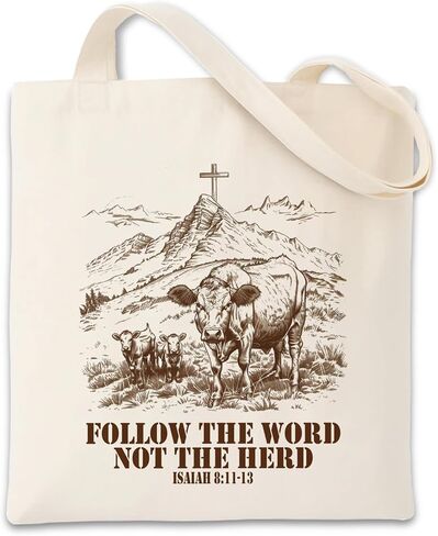 Geondos Christian Psalm 23:1-2 Canvas Tote Bag, The Lord Is My Shepherd Bible Verse Totes, Christian Reusable Shopping Bags, Shoulder Bags for Casual Vacation Shopping Work in Saudi Arabia