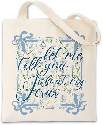 Geondos Christian Psalm 23:1-2 Canvas Tote Bag, The Lord Is My Shepherd Bible Verse Totes, Christian Reusable Shopping Bags, Shoulder Bags for Casual Vacation Shopping Work in Saudi Arabia