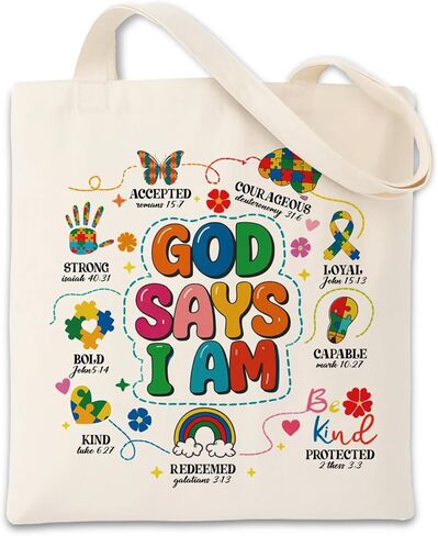 Geondos Christian Psalm 23:1-2 Canvas Tote Bag, The Lord Is My Shepherd Bible Verse Totes, Christian Reusable Shopping Bags, Shoulder Bags for Casual Vacation Shopping Work in Saudi Arabia