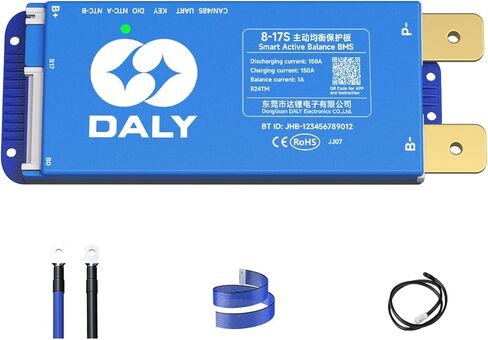 DALY Smart Active Balance BMS 250A 12V-24V 4S-8S Built-in Bluetooth with RS485 CAN PCB Battery Protection Board for Li-ion LifePO4 LTO Battery Pack in Kuwait