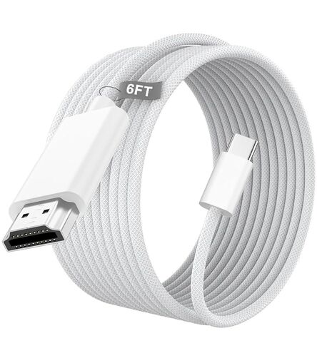 كابل Apple USB-C إلى HDMI 4K@60 هرتز لسلسلة iPhone 15 16، 6FT من النايلون المضفر عالي السرعة من النوع C إلى HDMI 2.0 سلك Thunderbolt 5/4/3 لجهاز MacBook Pro/Air، iPad Pro، iMac، Galaxy S25 S24، Surface in Kuwait