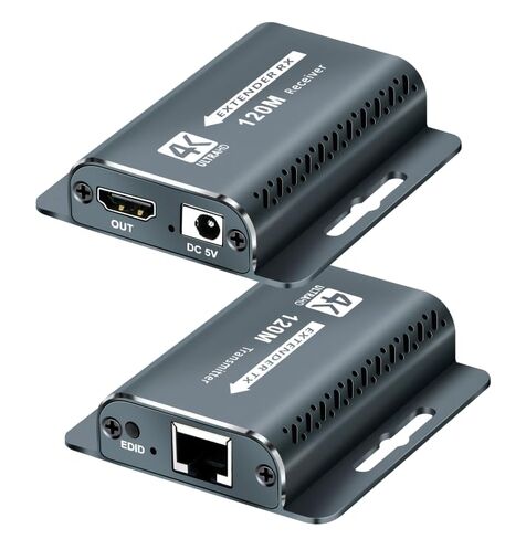 HDMI Extender 400FT/120M with POC 1080P@60Hz 3D HDMI Repeater HDMI to RJ45 to HDMI Extender Converter by UTP Cat5e/6/7 OFC Cable with 5V Power Adapter,Support EDID in Saudi Arabia