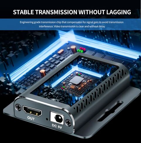 HDMI Extender 400FT/120M with POC 1080P@60Hz 3D HDMI Repeater HDMI to RJ45 to HDMI Extender Converter by UTP Cat5e/6/7 OFC Cable with 5V Power Adapter,Support EDID in Saudi Arabia
