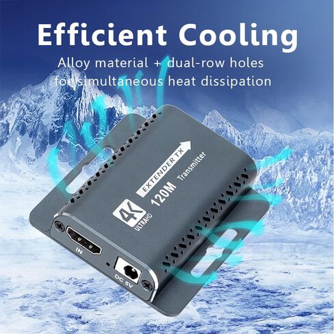 HDMI Extender 400FT/120M with POC 1080P@60Hz 3D HDMI Repeater HDMI to RJ45 to HDMI Extender Converter by UTP Cat5e/6/7 OFC Cable with 5V Power Adapter,Support EDID in Saudi Arabia