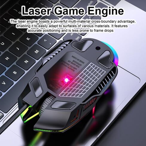 Gaming Mouse, 3200 DPI Adjustable Optical Wired Mouse, 6 Key and Colorful Lighting Effects for Windows/Mac/Laptop, Black in Saudi Arabia