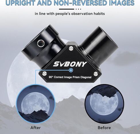SVBONY SV245 Zoom Eyepiece, 8 to 16mm Telescope Eyepiece, Parfocal Design Bundle with SV215 Zoom Eyepiece, 1.25 Inch Lens, 3mm to 8mm and SV222 90 Degree Diagonal Mirror, 1.25 Inch in Saudi Arabia