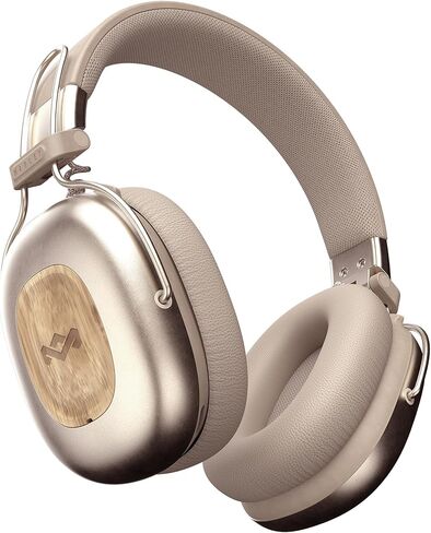 سماعات رأس House of Marley Positive Vibration Rebel Wireless ANC - سماعات بلوتوث فوق الأذن مع خاصية إلغاء الضوضاء التكيفية، وقت تشغيل 130 ساعة، IPX5، مواد مستدامة (كريمي) in Kuwait