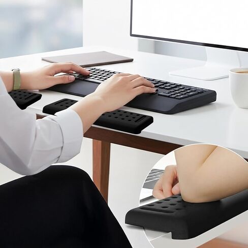 Keyboard Wrist Rest with Edge Protector - 23.6 Inch L Shaped Computer Desk Pad - Ergonomic Memory Foam Wrist Support for Keyboard - for Office, Gaming, Computers and Laptops - Smooth Cover Cushion in Saudi Arabia