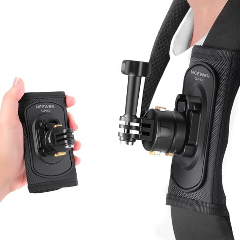 NEEWER Camera Backpack Clip Mount with Square QR Plate, Upgraded Safety Latch, Quick Release Stainless Steel Strap Belt Clamp Compatible with PD QR System Canon Nikon Sony DSLRs, Max Load 22 lb, GP67 in Saudi Arabia