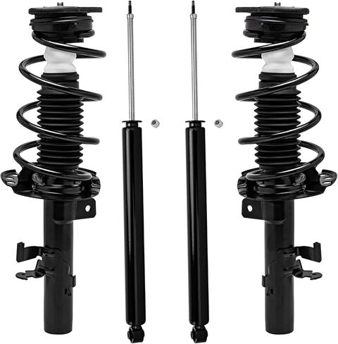 Detroit Axle - Front Struts & Rear Shock Absorbers Kit for 2013-2018 Ford Focus Electric S SE Titanium 2014 2015 2016 2017 Front Struts w/Coil Springs Assembly Rear Shock Absorbers Replacement Set in Saudi Arabia