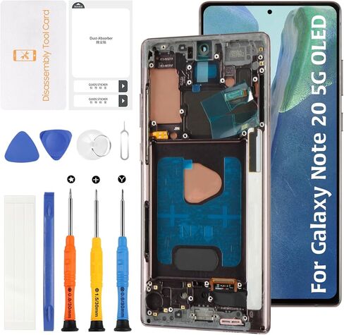 OLED Galaxy Note 20 N980 N981 6.7"+Mystic Bronze Frame LCD Screen Replacement for Samsung Galaxy Note 20 4G/5G Display Touch Digitizer Assembly(Fingerprint Support) in Kuwait