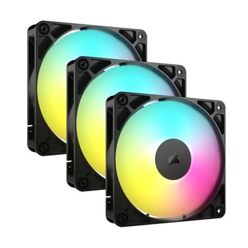 مراوح RS120 ARGB 120 مم PWM - اتصال سلسلة ديزي - ضوضاء منخفضة - محمل قبة مغناطيسي - حزمة ثلاثية - أسود in Saudi Arabia