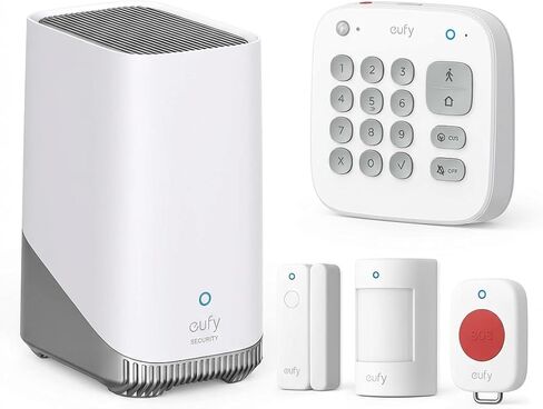 مجموعة نظام إنذار eufy مكونة من 5 قطع مع Homebase 3، نظام أمان لاسلكي للمنزل أو العمل، قابل للتوسيع، سهل الإعداد، التحكم في التطبيق، بدون رسوم شهرية in Kuwait