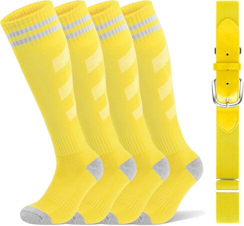 Ludaro Baseball Soccer Socks for Boys Girls, Toddler Knee High Football Softball Athletic Socks Belt Combo Set for Kids Youth in Saudi Arabia