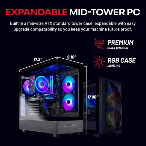 Skytech Gaming Azure 3 Gaming PC, Intel i5 14400F 2.5GHz, NVIDIA RTX 5050 8GB, 1TB NVMe SSD, 16GB DDR5 RAM 6000, 650W Gold PSU, Wi-Fi, Win 11, Desktop in Saudi Arabia