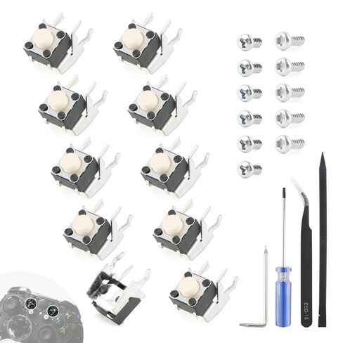10PCS Tactile Switch for Xbox One/One S/X Tactile Switch Replacement for Xbox Series X/S Repair Tactile Switchs for Xbox Elite 1/2/360 Accessories with Repair Tools in Saudi Arabia