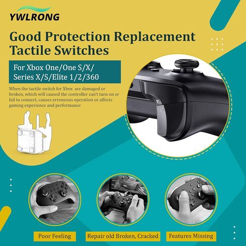 10PCS Tactile Switch for Xbox One/One S/X Tactile Switch Replacement for Xbox Series X/S Repair Tactile Switchs for Xbox Elite 1/2/360 Accessories with Repair Tools in Saudi Arabia