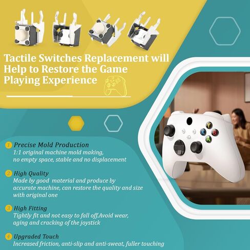10PCS Tactile Switch for Xbox One/One S/X Tactile Switch Replacement for Xbox Series X/S Repair Tactile Switchs for Xbox Elite 1/2/360 Accessories with Repair Tools in Saudi Arabia