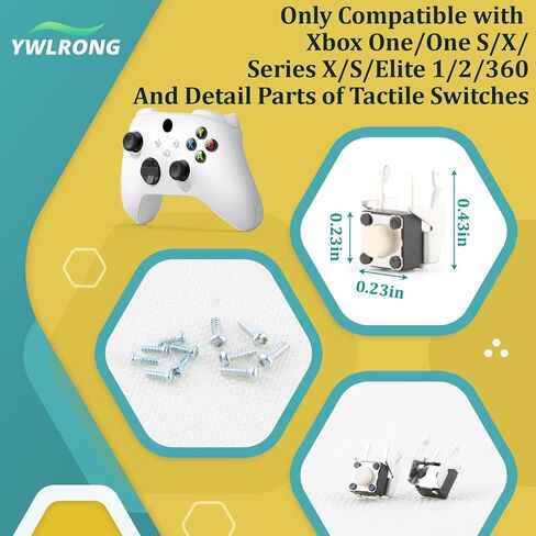 10PCS Tactile Switch for Xbox One/One S/X Tactile Switch Replacement for Xbox Series X/S Repair Tactile Switchs for Xbox Elite 1/2/360 Accessories with Repair Tools in Saudi Arabia