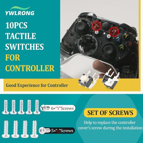 10PCS Tactile Switch for Xbox One/One S/X Tactile Switch Replacement for Xbox Series X/S Repair Tactile Switchs for Xbox Elite 1/2/360 Accessories with Repair Tools in Saudi Arabia