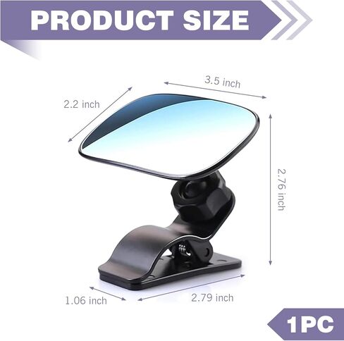 Car Interior Rearview Baby Mirror, 360° Rotation Safety Auto Seat Mirror, Kids Car Accessories, Universal for Observing Infant Toddler Child Children Backseat Adjustable Rearview in Saudi Arabia