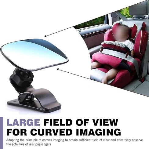 Car Interior Rearview Baby Mirror, 360° Rotation Safety Auto Seat Mirror, Kids Car Accessories, Universal for Observing Infant Toddler Child Children Backseat Adjustable Rearview in Saudi Arabia