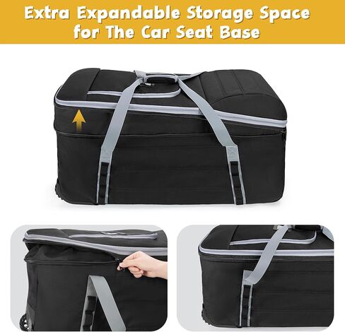 Car Seat Travel Bag with Wheels Compatible with UPPAbaby Aria and Mesa, Infant Padded Car Seat Carrier for Airport, Car Seat Gate Check Bag for Travel with Luggage Tag, Black, Bag Only in Saudi Arabia