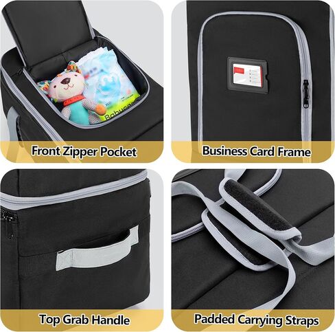 Car Seat Travel Bag with Wheels Compatible with UPPAbaby Aria and Mesa, Infant Padded Car Seat Carrier for Airport, Car Seat Gate Check Bag for Travel with Luggage Tag, Black, Bag Only in Saudi Arabia
