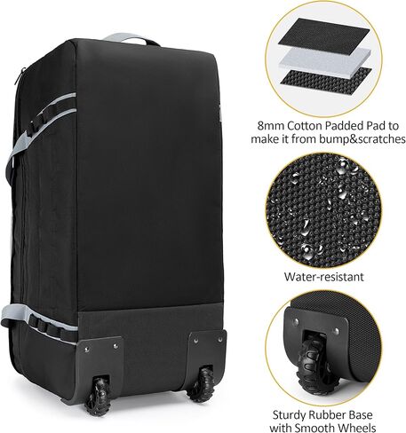 Car Seat Travel Bag with Wheels Compatible with UPPAbaby Aria and Mesa, Infant Padded Car Seat Carrier for Airport, Car Seat Gate Check Bag for Travel with Luggage Tag, Black, Bag Only in Saudi Arabia