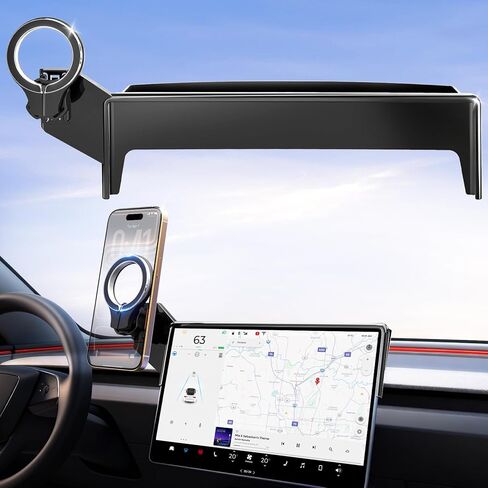 Magnetic Car Mount for Tesla Model Y 2020 2021 2022 2023 2024 2025 & Model 3 2017 2018 2019 2020-2023: 360° Adjustable Car Touch Screen Phone Holder Made for Model 3/Y, for Magsafe iPhone Accessories in Kuwait