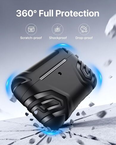 حافظة MoKo لجهاز AirPods Pro 3 (2025)، حافظة رائعة متوافقة مع Apple AirPods Pro الجيل الثالث، غطاء حماية كامل مقاوم للصدمات من مادة TPU مع مجموعة منظف وسلسلة مفاتيح، أسود in Kuwait