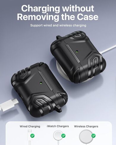حافظة MoKo لجهاز AirPods Pro 3 (2025)، حافظة رائعة متوافقة مع Apple AirPods Pro الجيل الثالث، غطاء حماية كامل مقاوم للصدمات من مادة TPU مع مجموعة منظف وسلسلة مفاتيح، أسود in Kuwait
