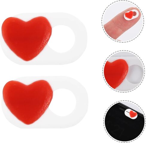 2 PCS Webcam Cover Slider Cute Heart Pattern Privacy Shutter for Laptop and Tablet Camera Cover for Data Privacy Easy Slide Design in Saudi Arabia