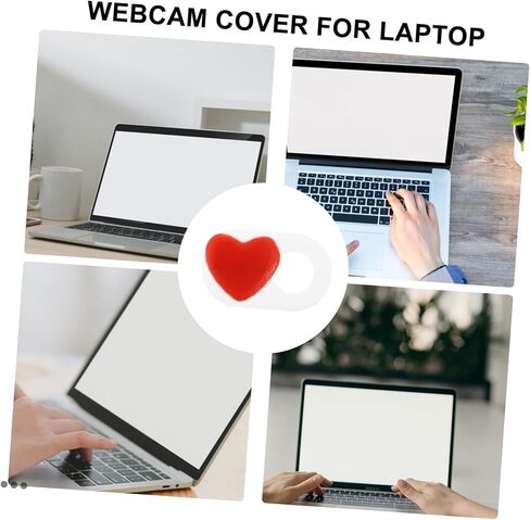 2 PCS Webcam Cover Slider Cute Heart Pattern Privacy Shutter for Laptop and Tablet Camera Cover for Data Privacy Easy Slide Design in Saudi Arabia