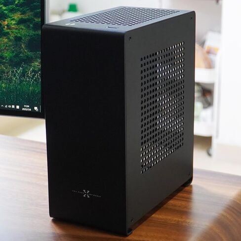 A1P Mini-ITX Case, Micro ITX PC Case, Mini Computer Case in Black Color, Full Aluminum Small Gaming Case with 3.0 Dual Reverse PCI Riser Cable in Saudi Arabia
