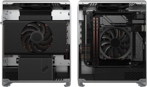 A1P Mini-ITX Case, Micro ITX PC Case, Mini Computer Case in Black Color, Full Aluminum Small Gaming Case with 3.0 Dual Reverse PCI Riser Cable in Saudi Arabia