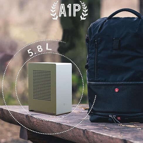 A1P Mini-ITX Case, Micro ITX PC Case, Mini Computer Case in Black Color, Full Aluminum Small Gaming Case with 3.0 Dual Reverse PCI Riser Cable in Saudi Arabia