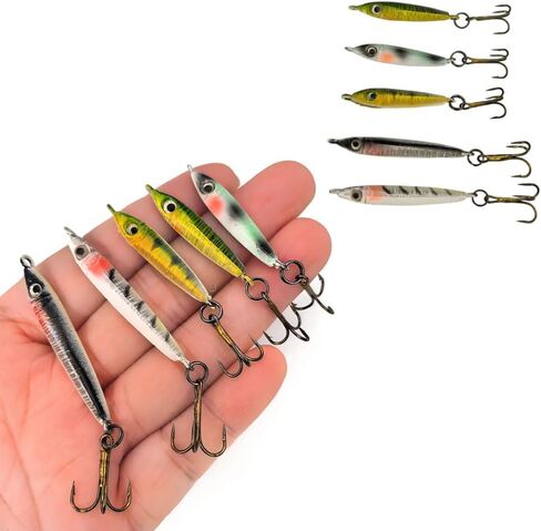Ice Fishing Jigs Jig Head Fishing Bait Kit Winter Drop Water Metal Jig for Crappie, Panfish, Walleye, Bluegills and Other Species in Saudi Arabia