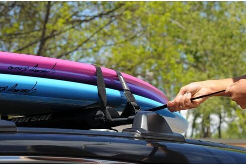 DORSAL Aero Roof Rack Pads with 15 ft Surf Straps - Pack of 4 for Car Surfboard Kayak SUP Long Polyester 28" Inch Black in Saudi Arabia