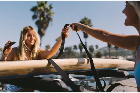 DORSAL Aero Roof Rack Pads with 15 ft Surf Straps - Pack of 4 for Car Surfboard Kayak SUP Long Polyester 28" Inch Black in Saudi Arabia