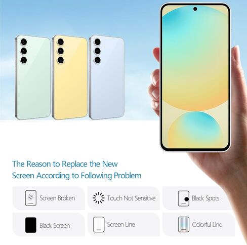 YWLRONG لهاتف Samsung Galaxy S24 FE بديل لشاشة Samsung S24 FE S721B/S721U/S721W/S7210/721N شاشة LCD تعمل باللمس مع أدوات (Incell، مع إطار) in Kuwait