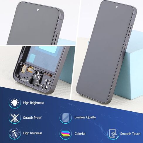 YWLRONG لهاتف Samsung Galaxy S24 FE بديل لشاشة Samsung S24 FE S721B/S721U/S721W/S7210/721N شاشة LCD تعمل باللمس مع أدوات (Incell، مع إطار) in Kuwait